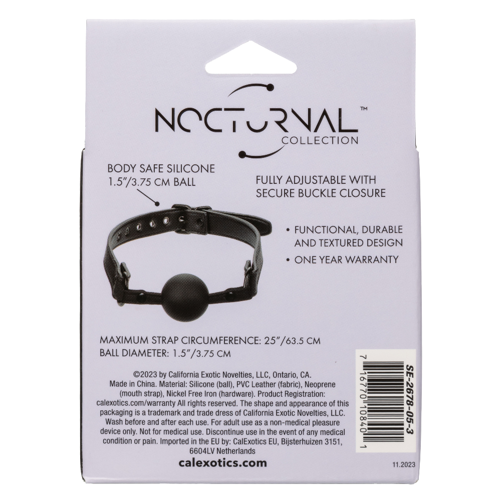 nocturnal collection ball gag black 