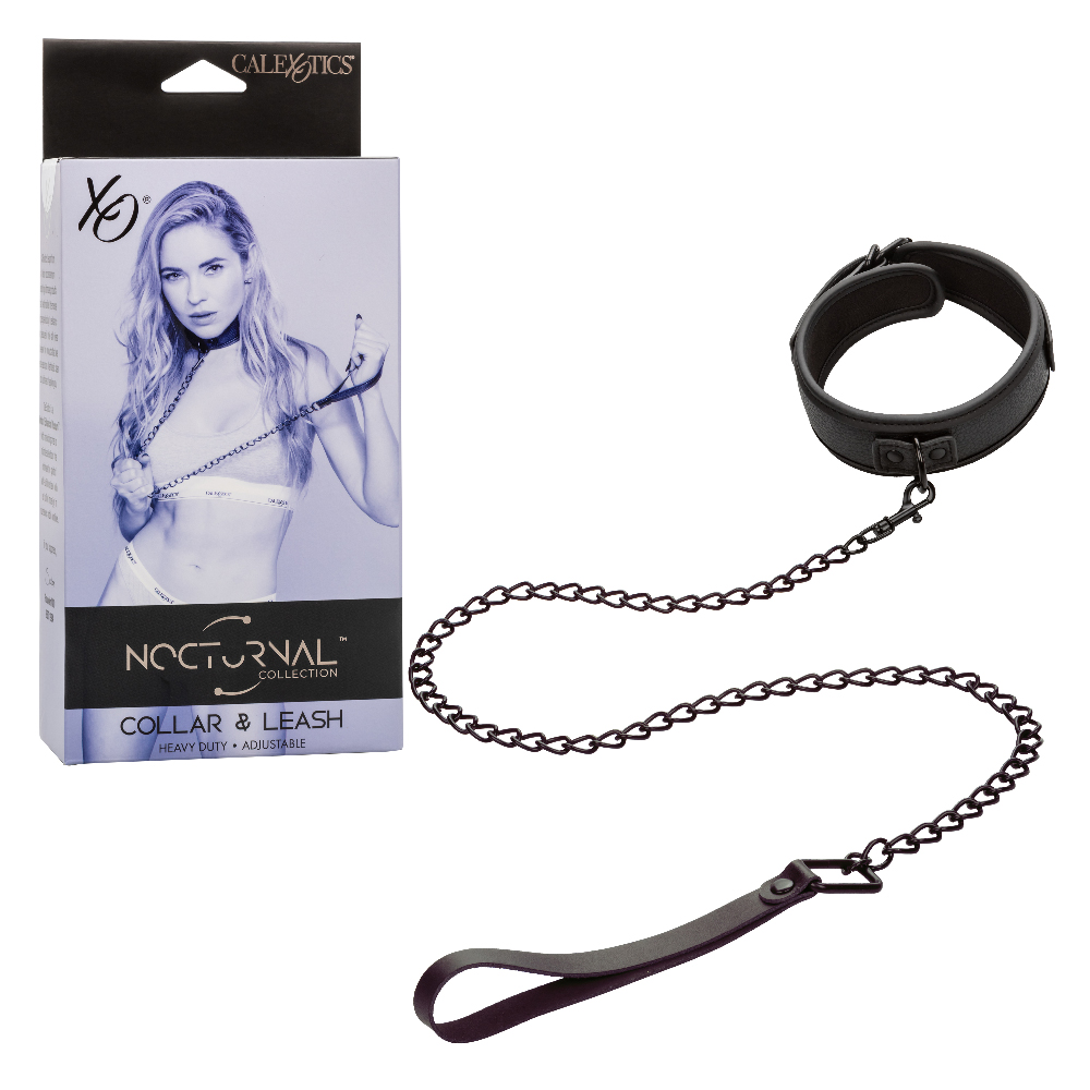 nocturnal collection collar and leash black 