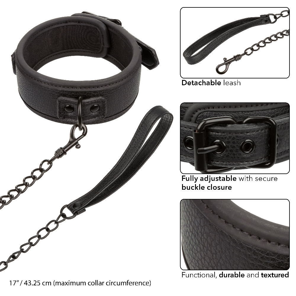 nocturnal collection collar and leash black 