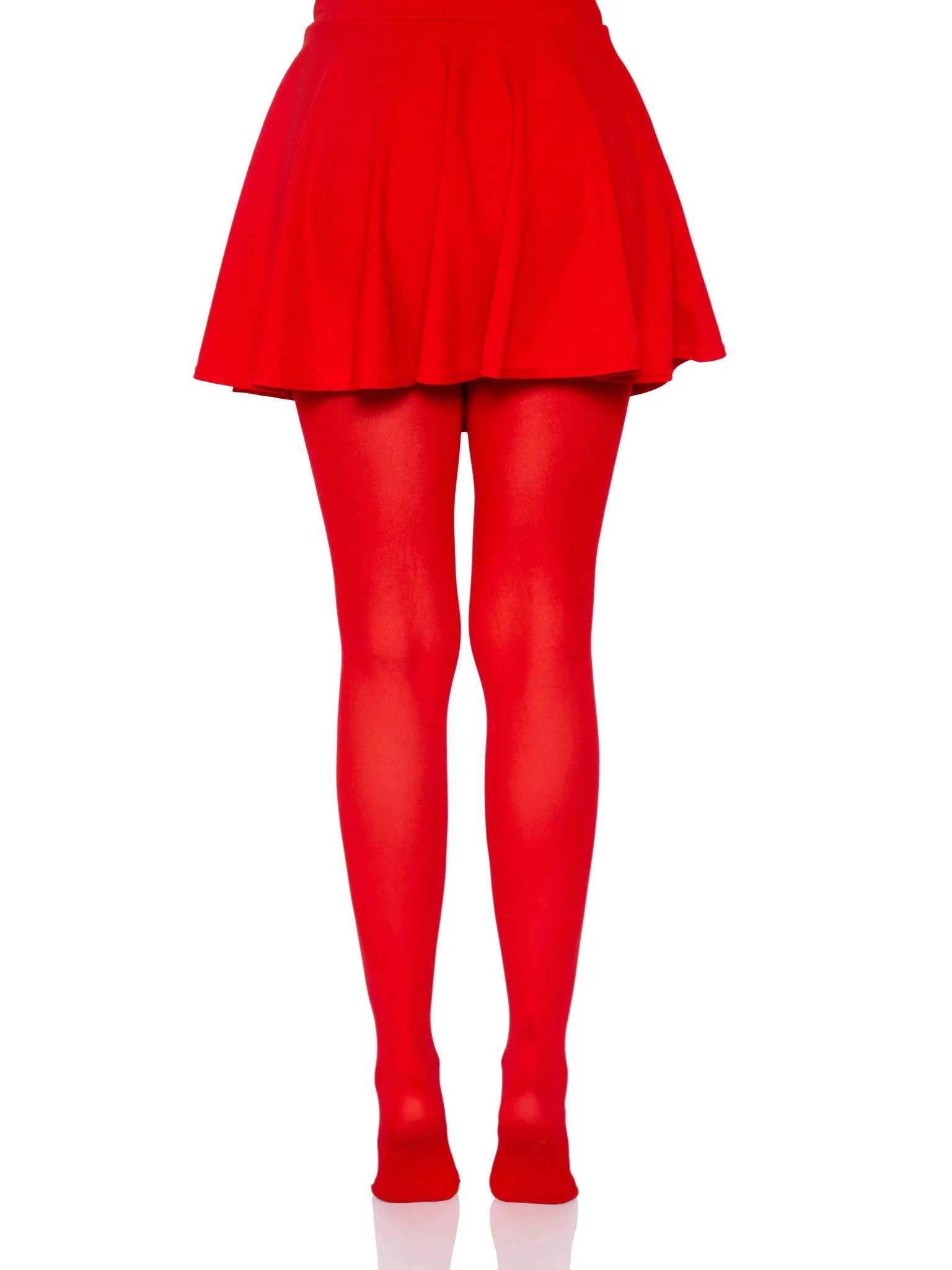 nylon tights one size red 