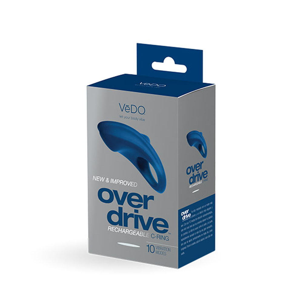 over drive plus rechargeable cock ring blue 