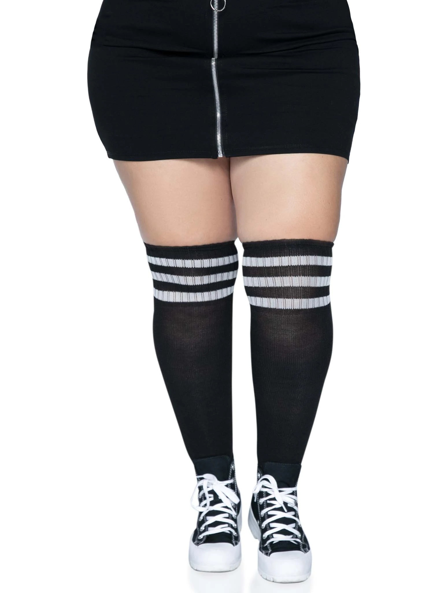 over the knee athletic socks xx blackwhite 