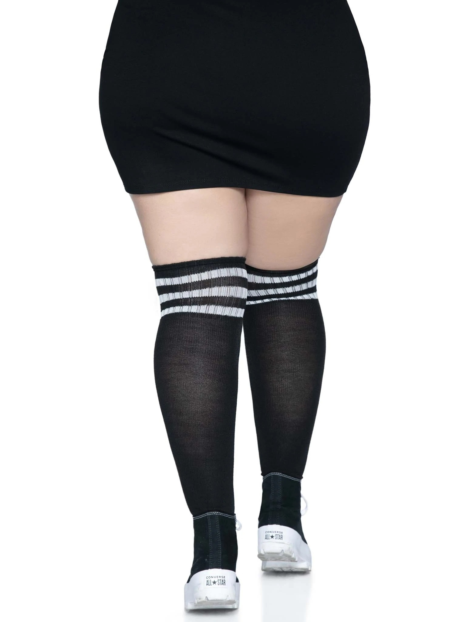 over the knee athletic socks xx blackwhite 