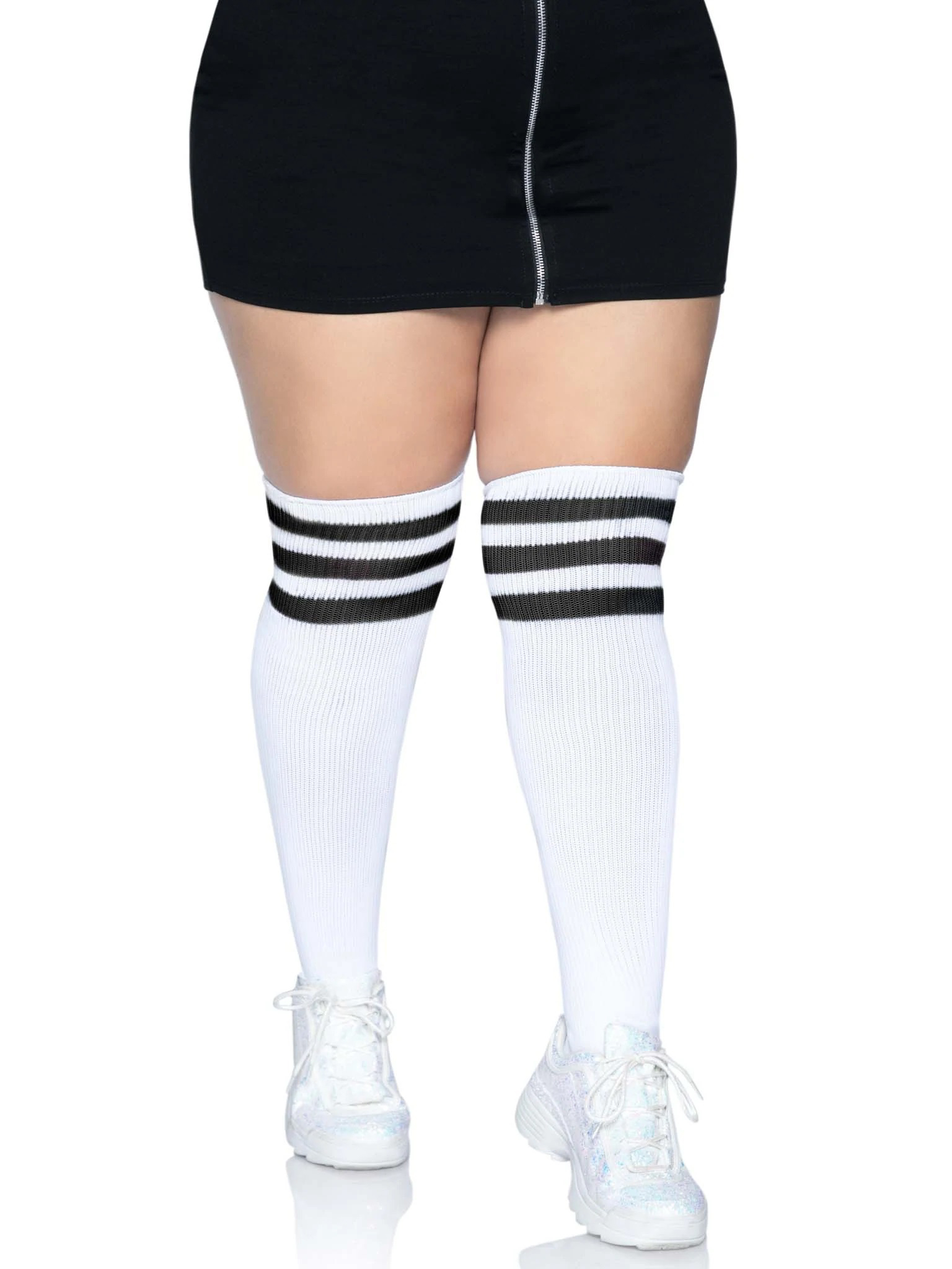 over the knee athletic socks xx whiteblack 