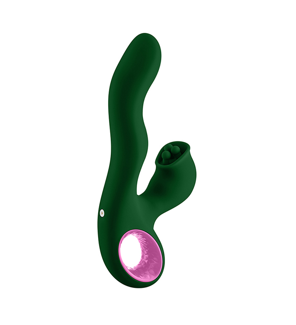 pallina triple action rabbit vibrator green 