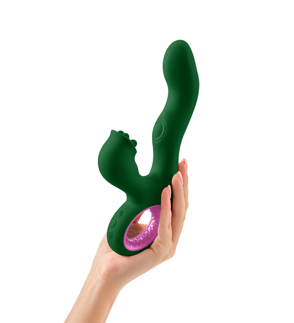 pallina triple action rabbit vibrator green 