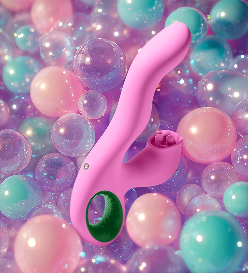 pallina triple action rabbit vibrator pink 