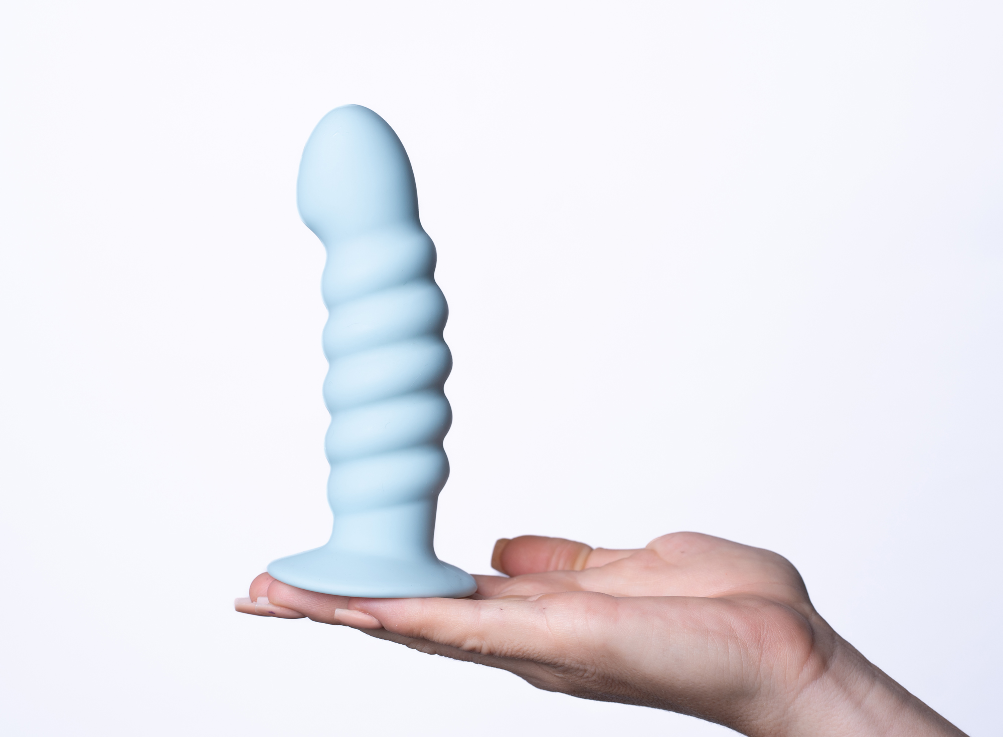 paris silicone ribbed dong blue 