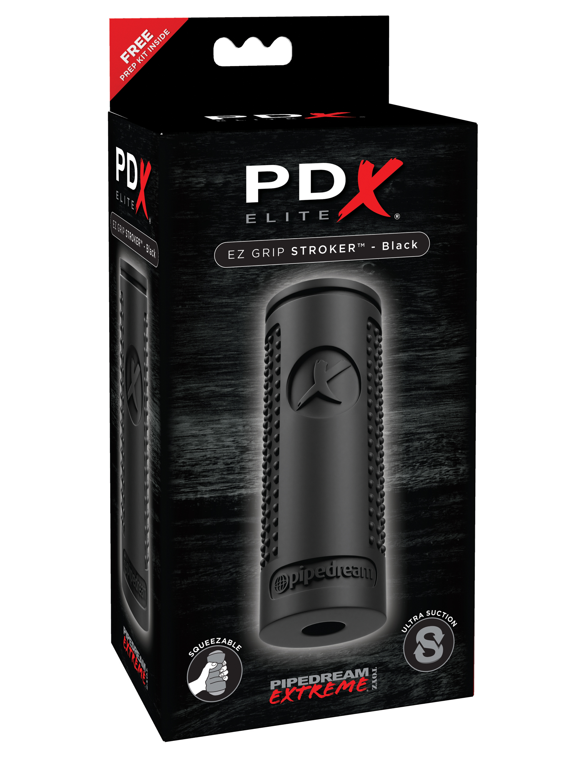 pdx elite ez grip stroker black 