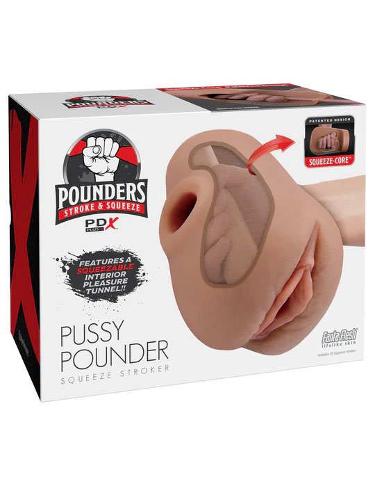 pdx plus pussy pounder squeeze stroker brown 