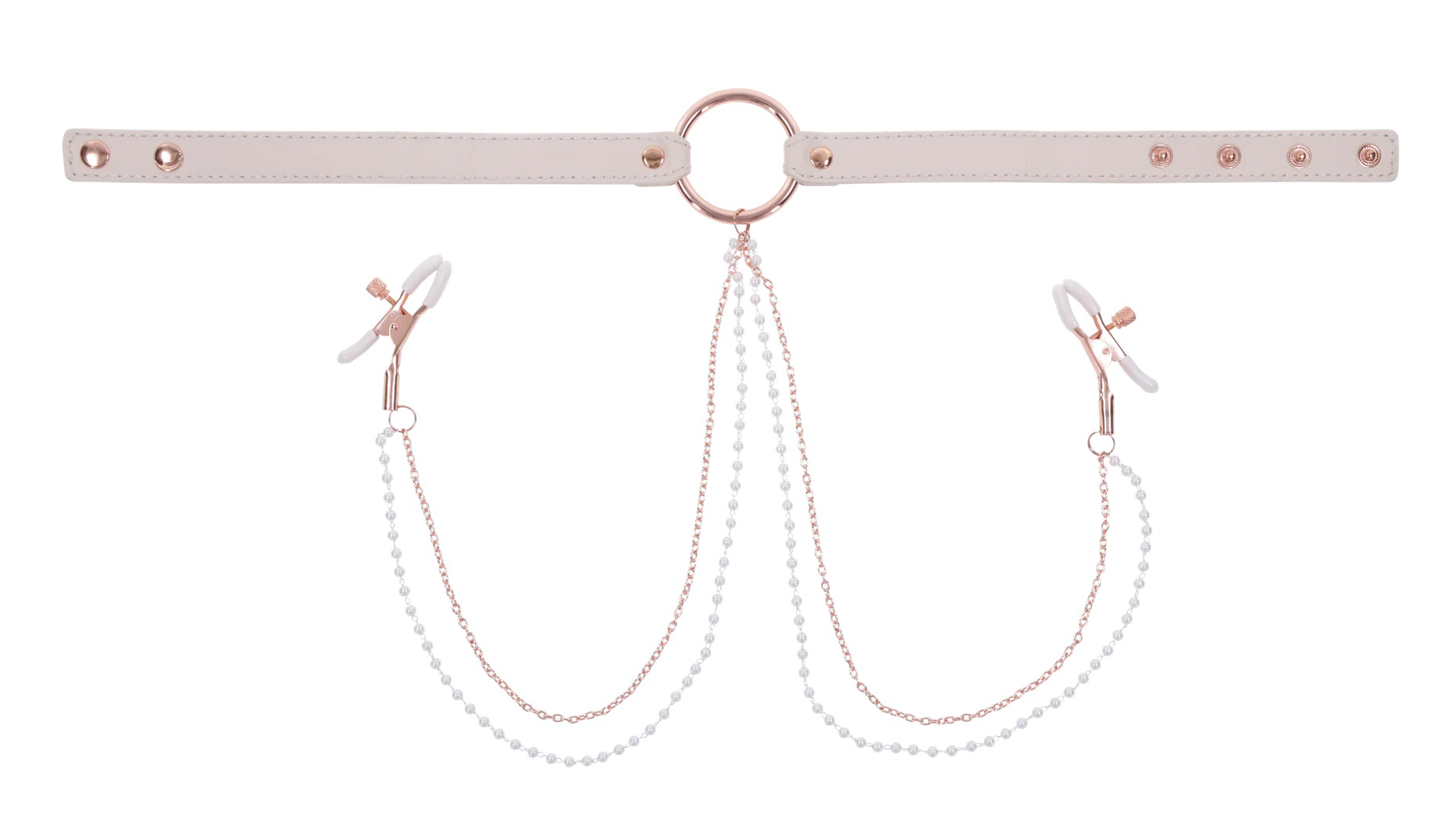 peaches ‘n creame collar with nipple clamps pink 