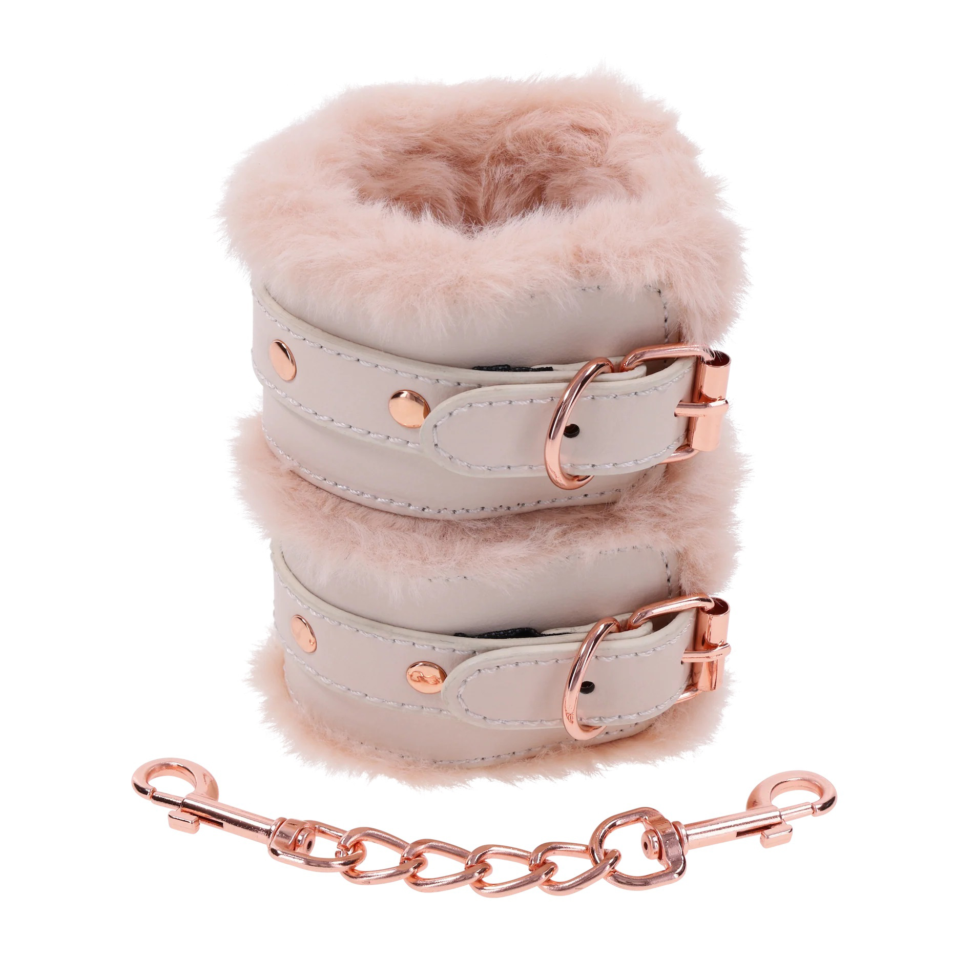 peaches ‘n creame fur handcuffs pink 