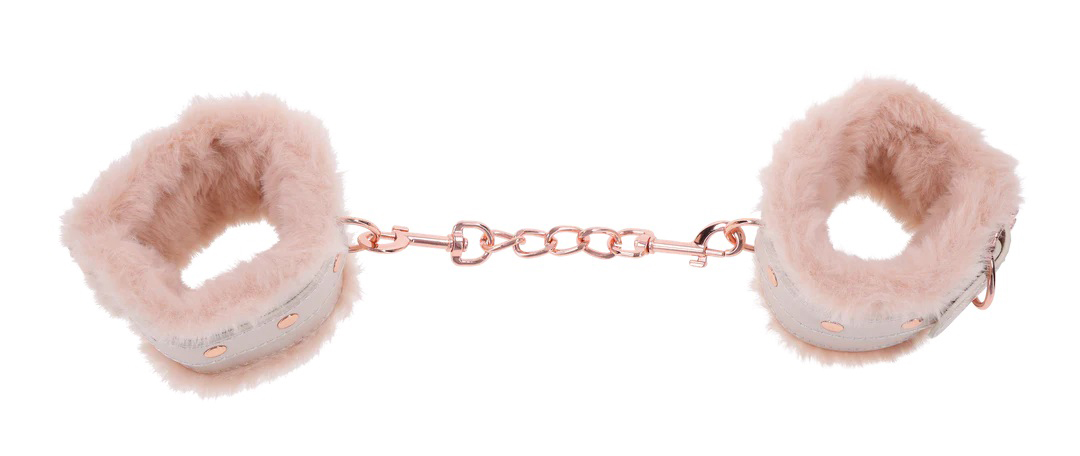 peaches ‘n creame fur handcuffs pink 