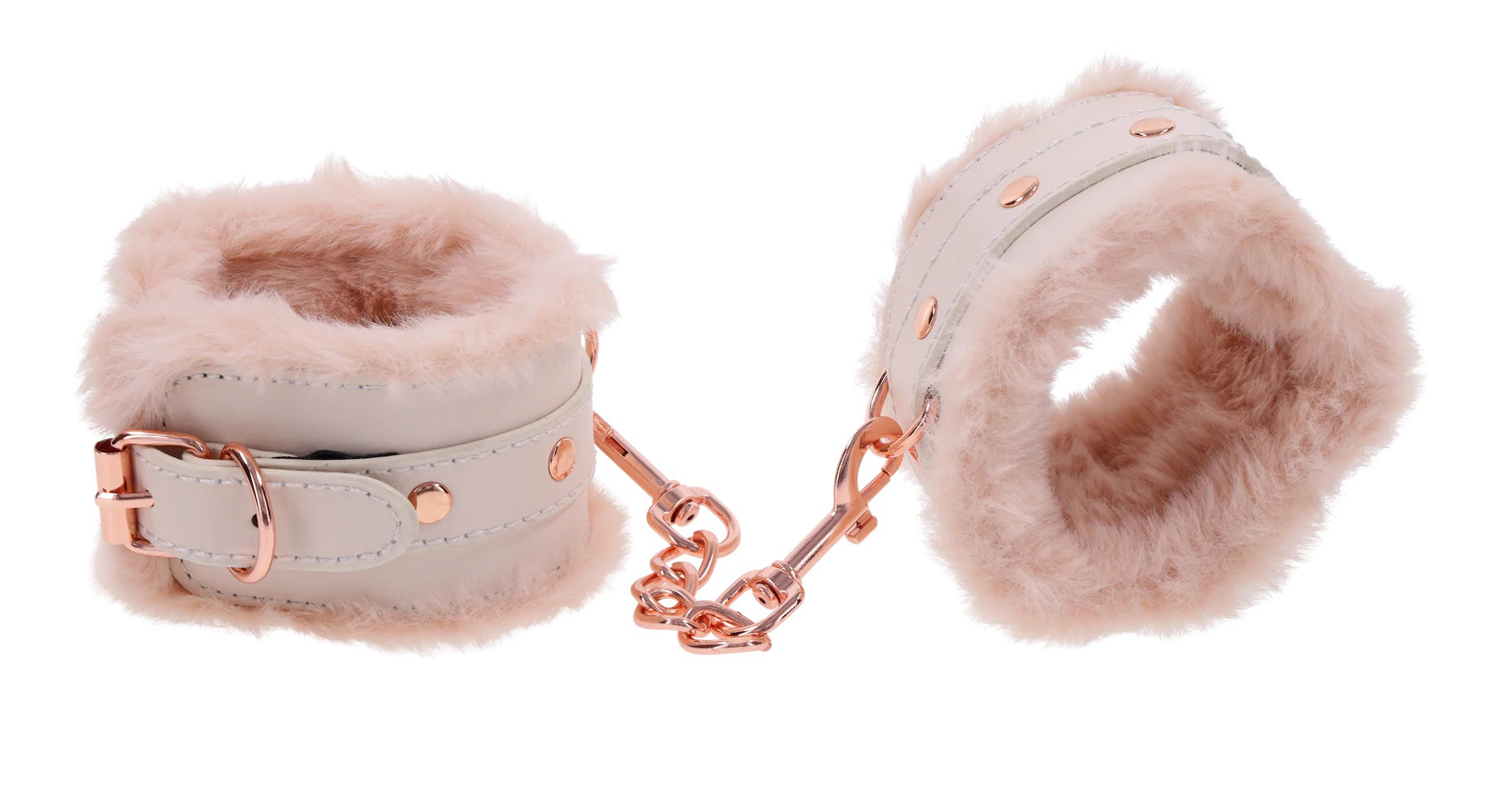 peaches ‘n creame fur handcuffs pink 