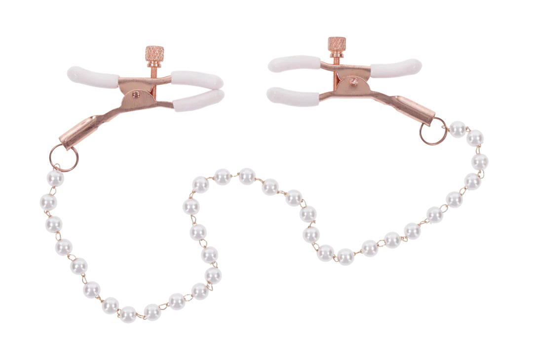 peaches ‘n creame pearl nipple clamps pink 