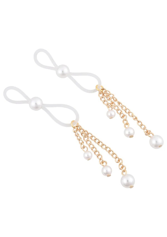 pearl nipple ties goldwhite 