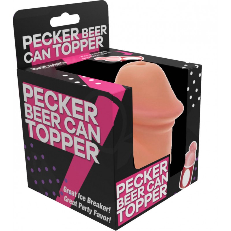 pecker beer can topper 