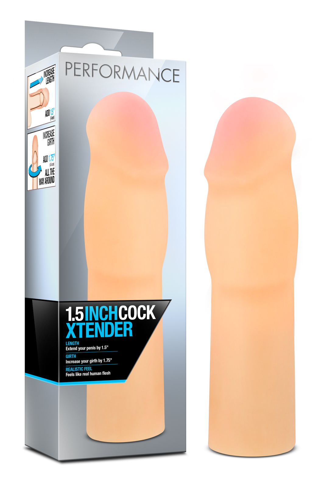 performance  inch cock xtender beige 