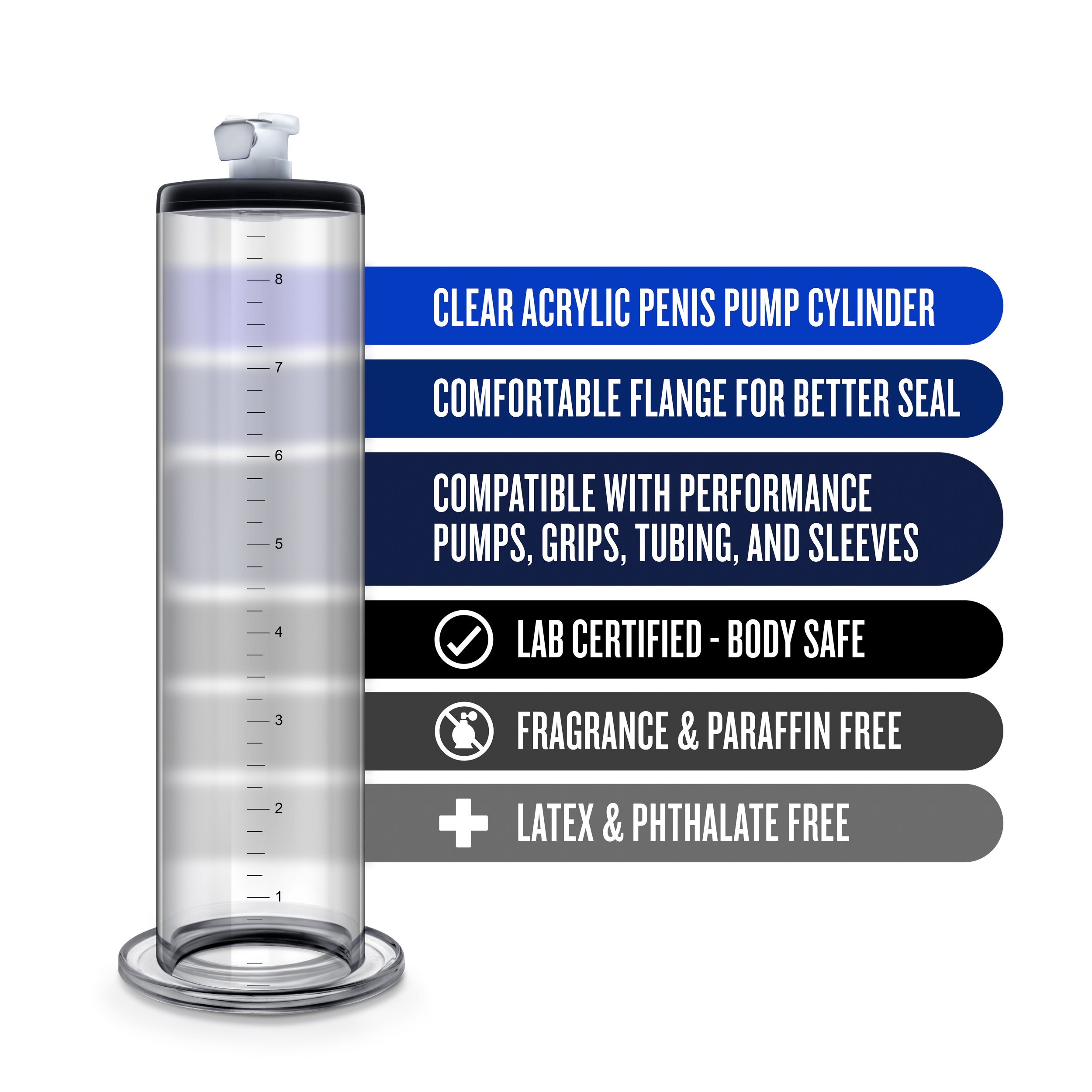 performance  inch x . inch penis pump  cylinder – clear 