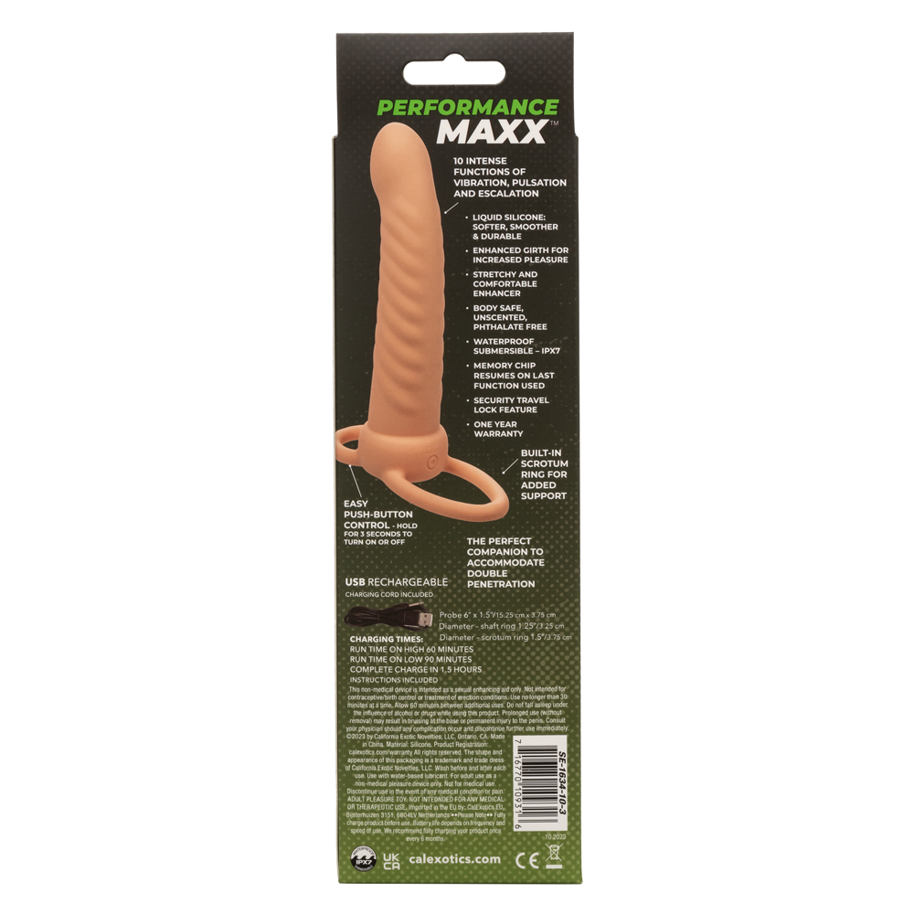 performance maxx rechargeable ribbed dual penetrator ivory 