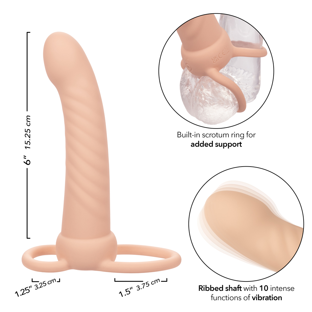 performance maxx rechargeable ribbed dual penetrator ivory 