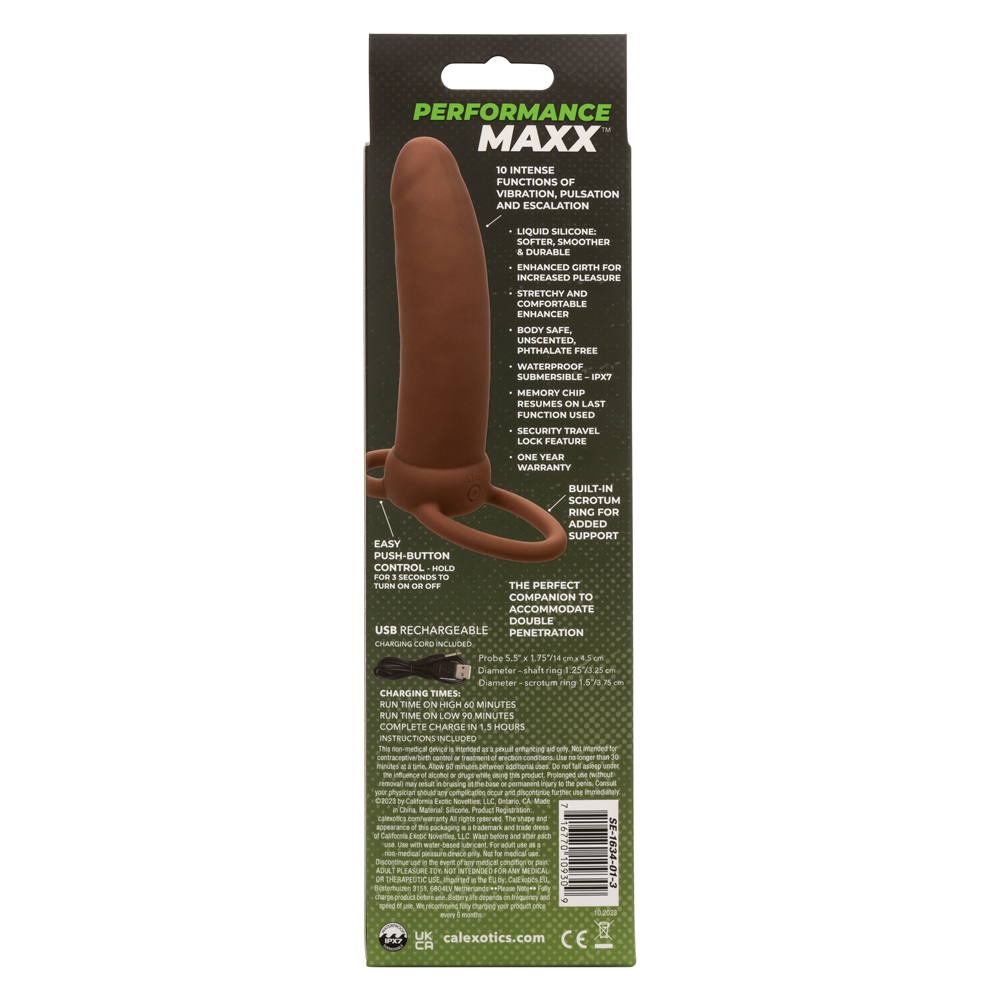 performance maxx rechargeable thick dual  penetrator brown 