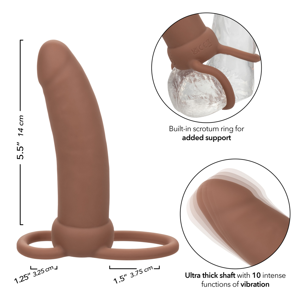 performance maxx rechargeable thick dual  penetrator brown 