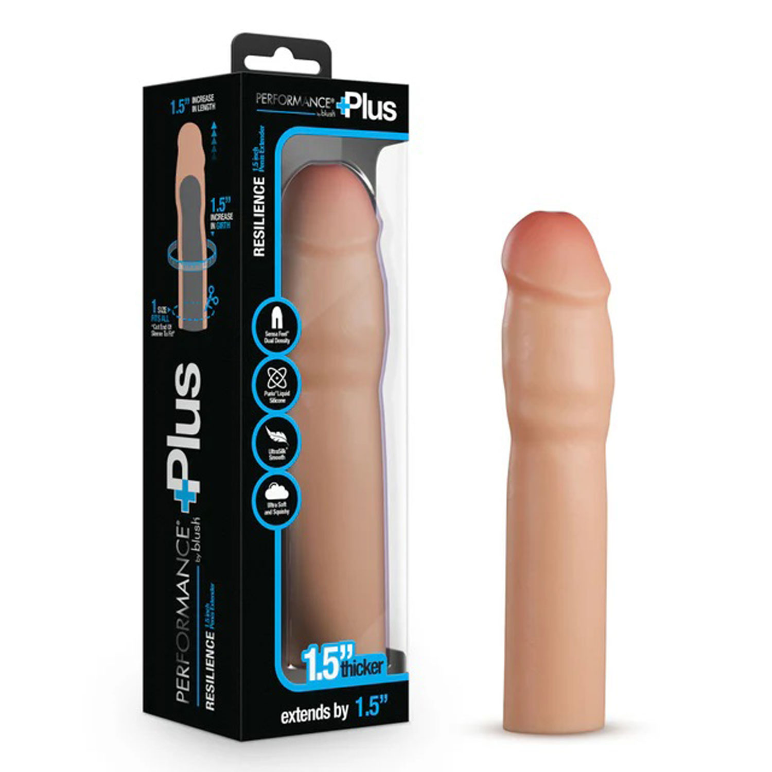 performance plus  inch silicone penis xtender beige 