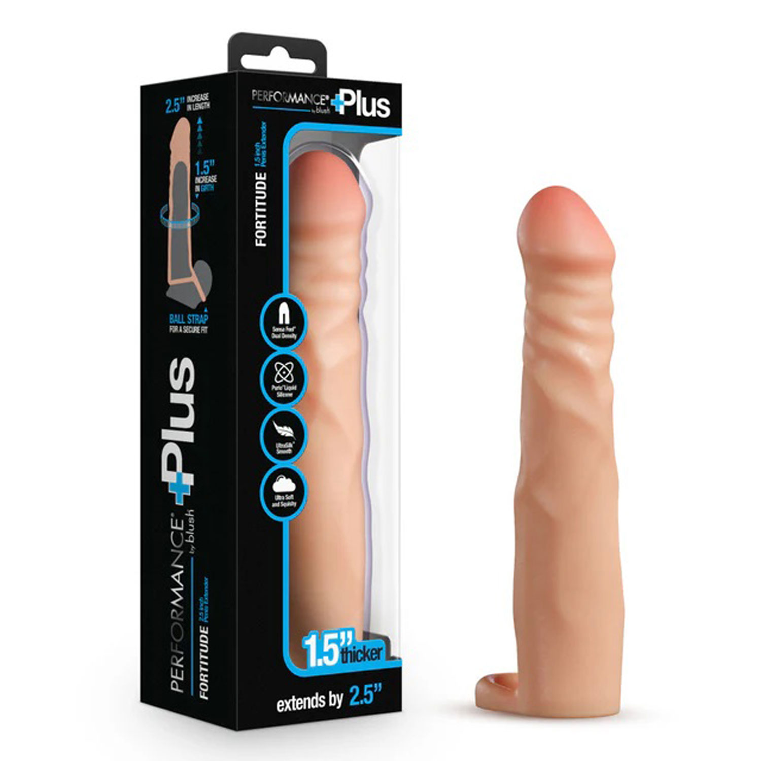 performance plus  inch silicone penis xtender beige 