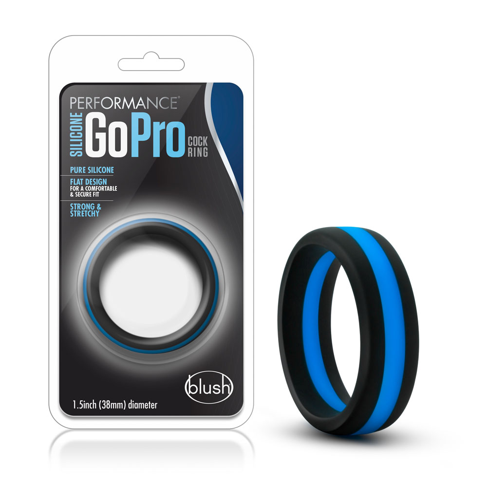 performance silicone go pro cock ring blackblueblack 