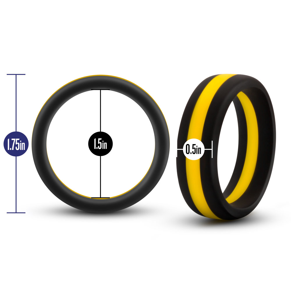 performance silicone go pro cock ring blackgoldblack 