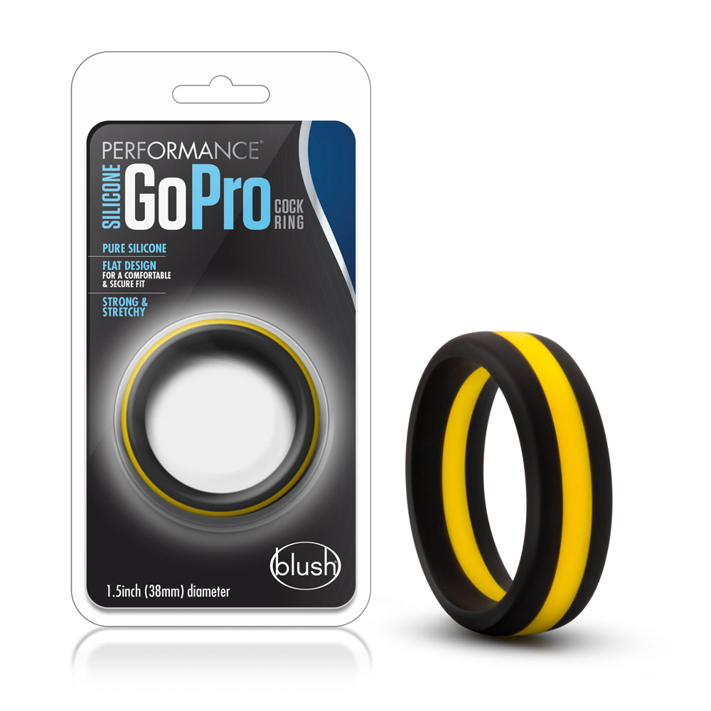 performance silicone go pro cock ring blackgoldblack 