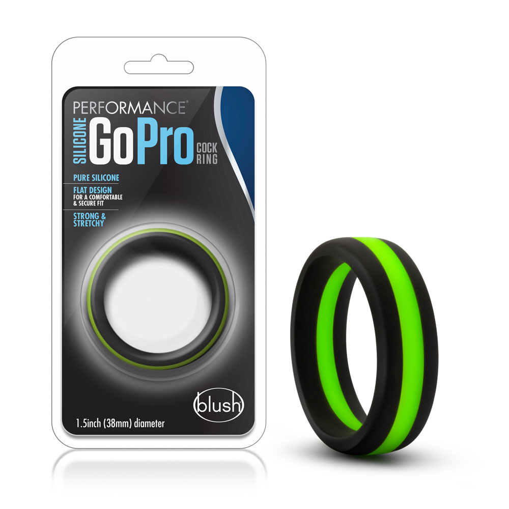 performance silicone go pro cock ring blackgreenblack 