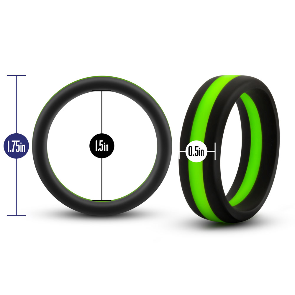 performance silicone go pro cock ring blackgreenblack 