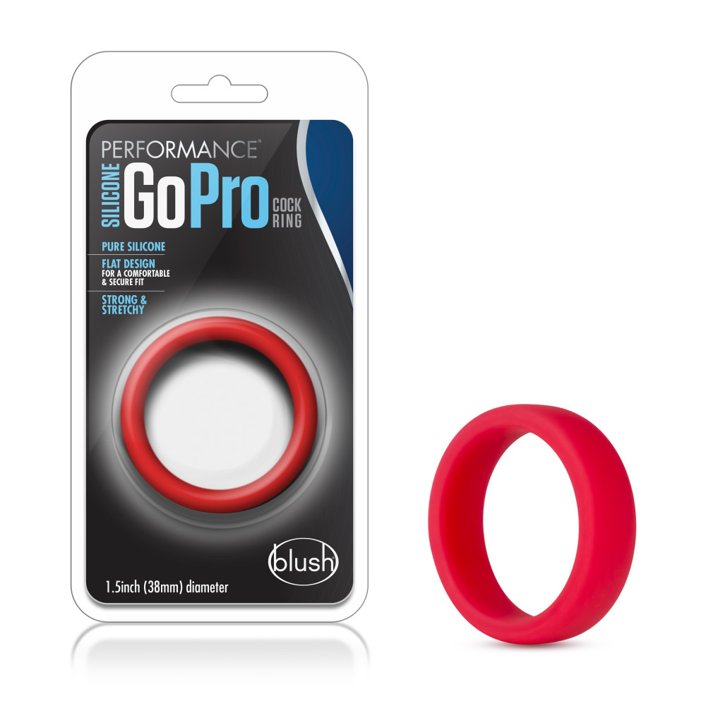 performance silicone go pro cock ring red 