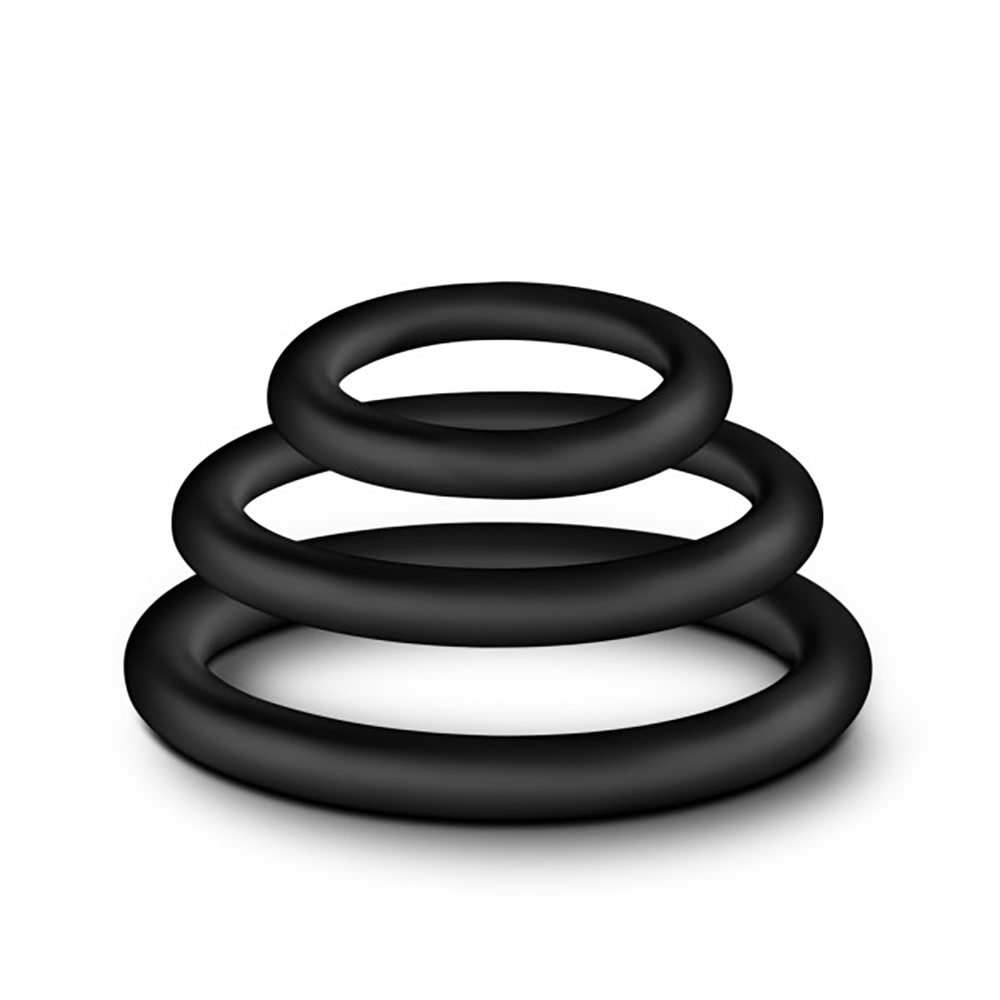 performance vs pure premium silicone cockring set black 