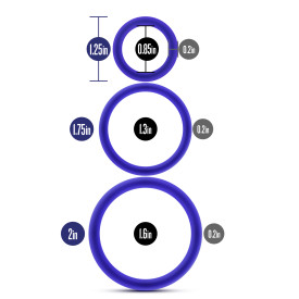 performance vs pure premium silicone cockring set indigo 