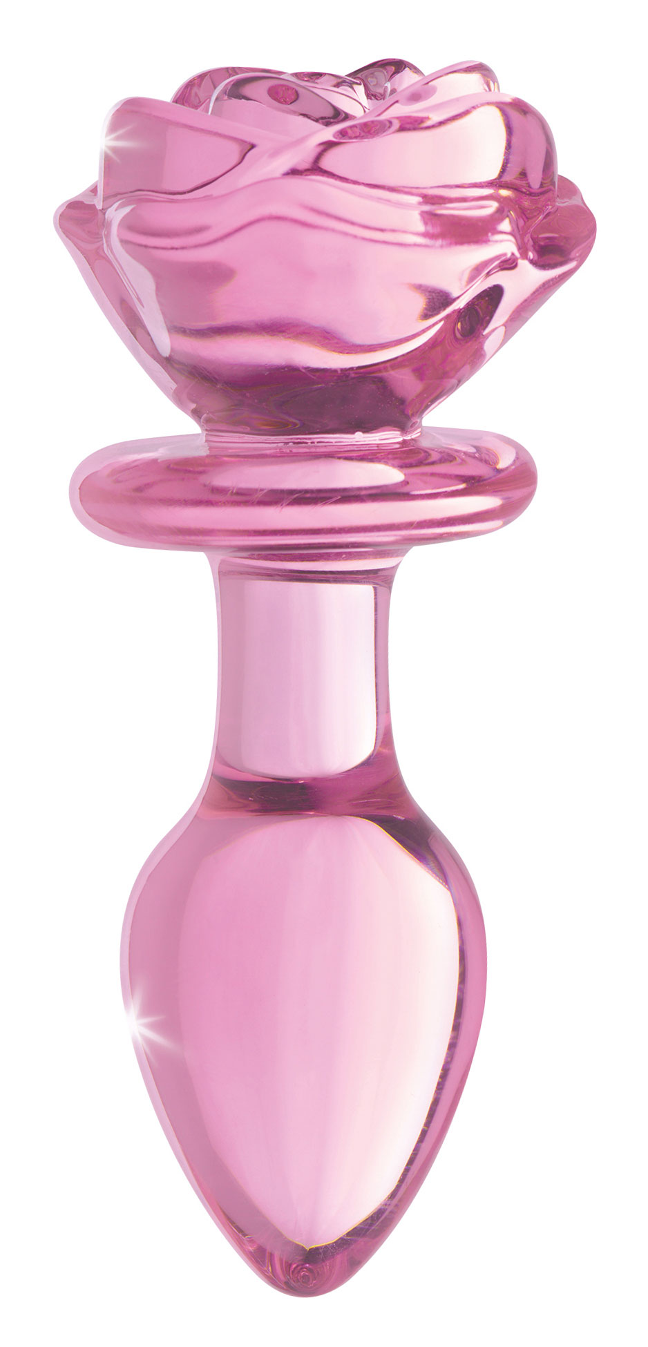 pink rose glass anal plug medium 