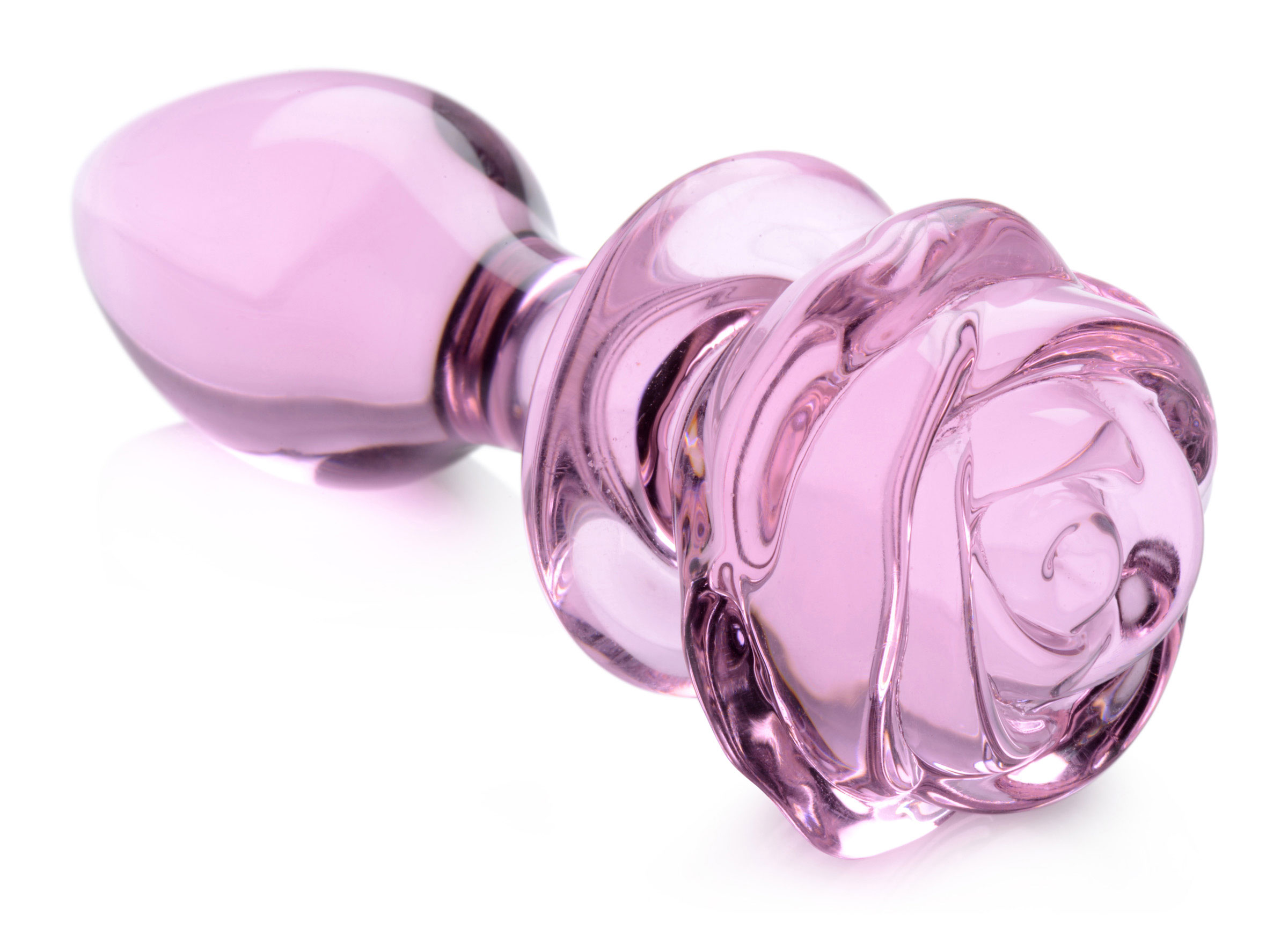 pink rose glass anal plug medium 