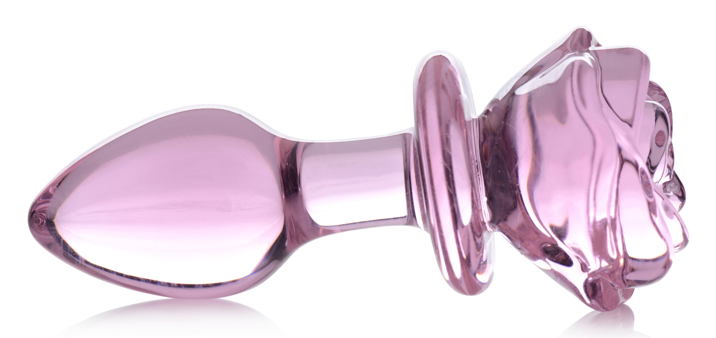 pink rose glass anal plug medium 