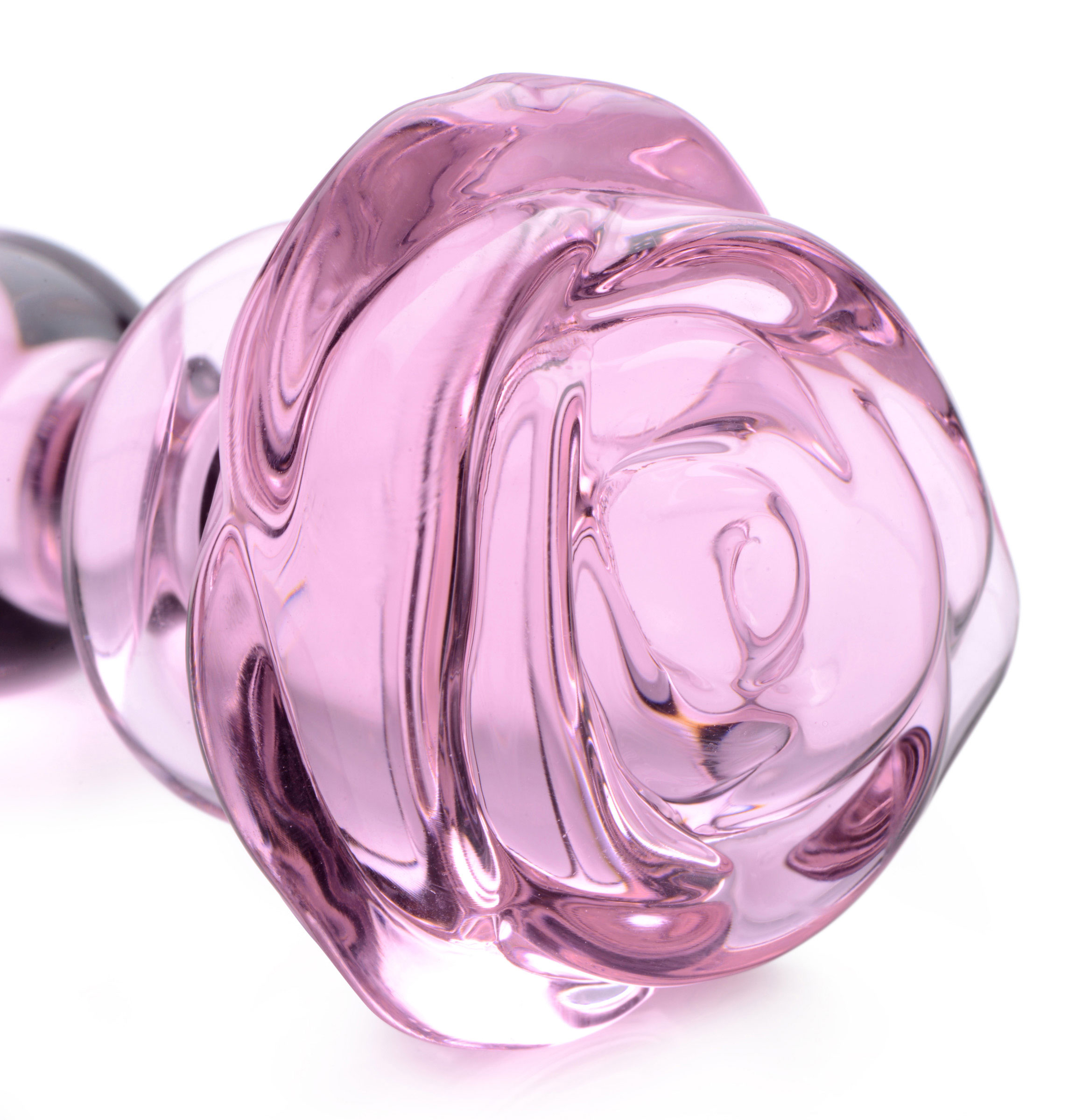 pink rose glass anal plug small 