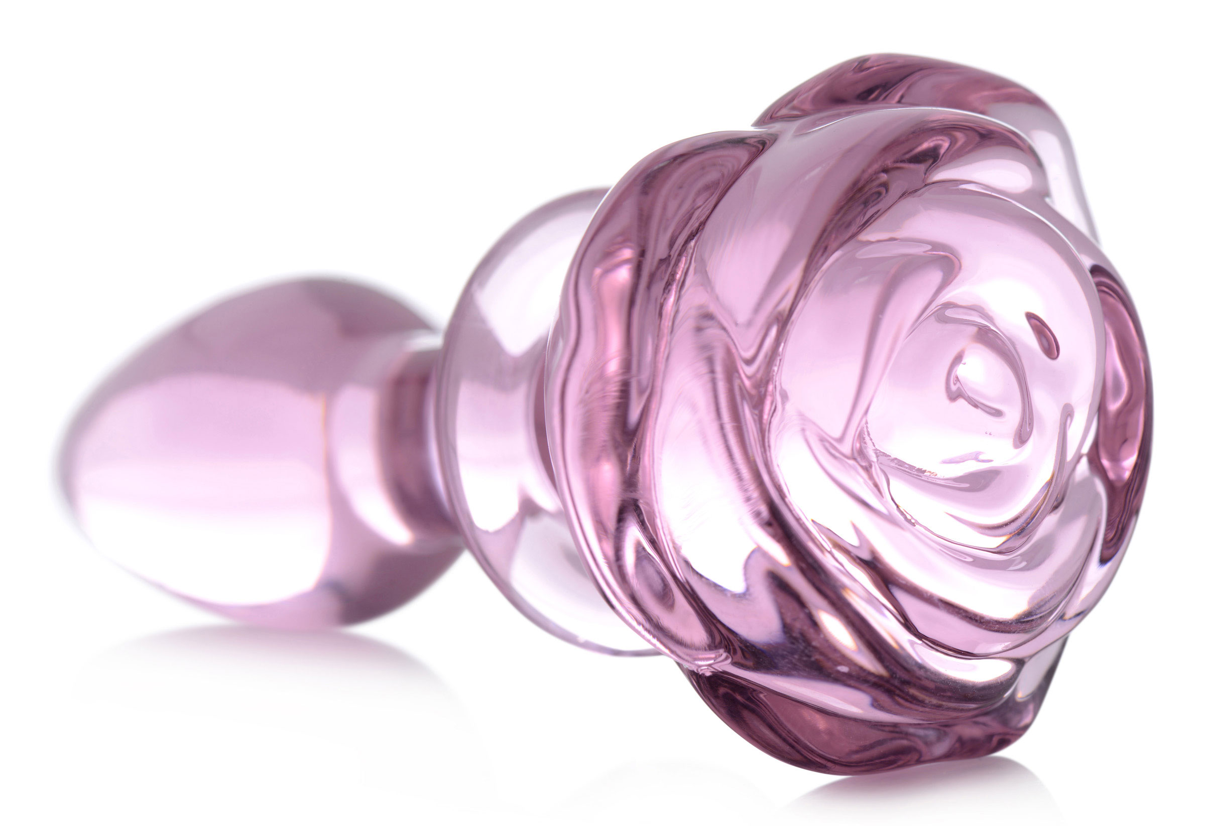 pink rose glass anal plug small 