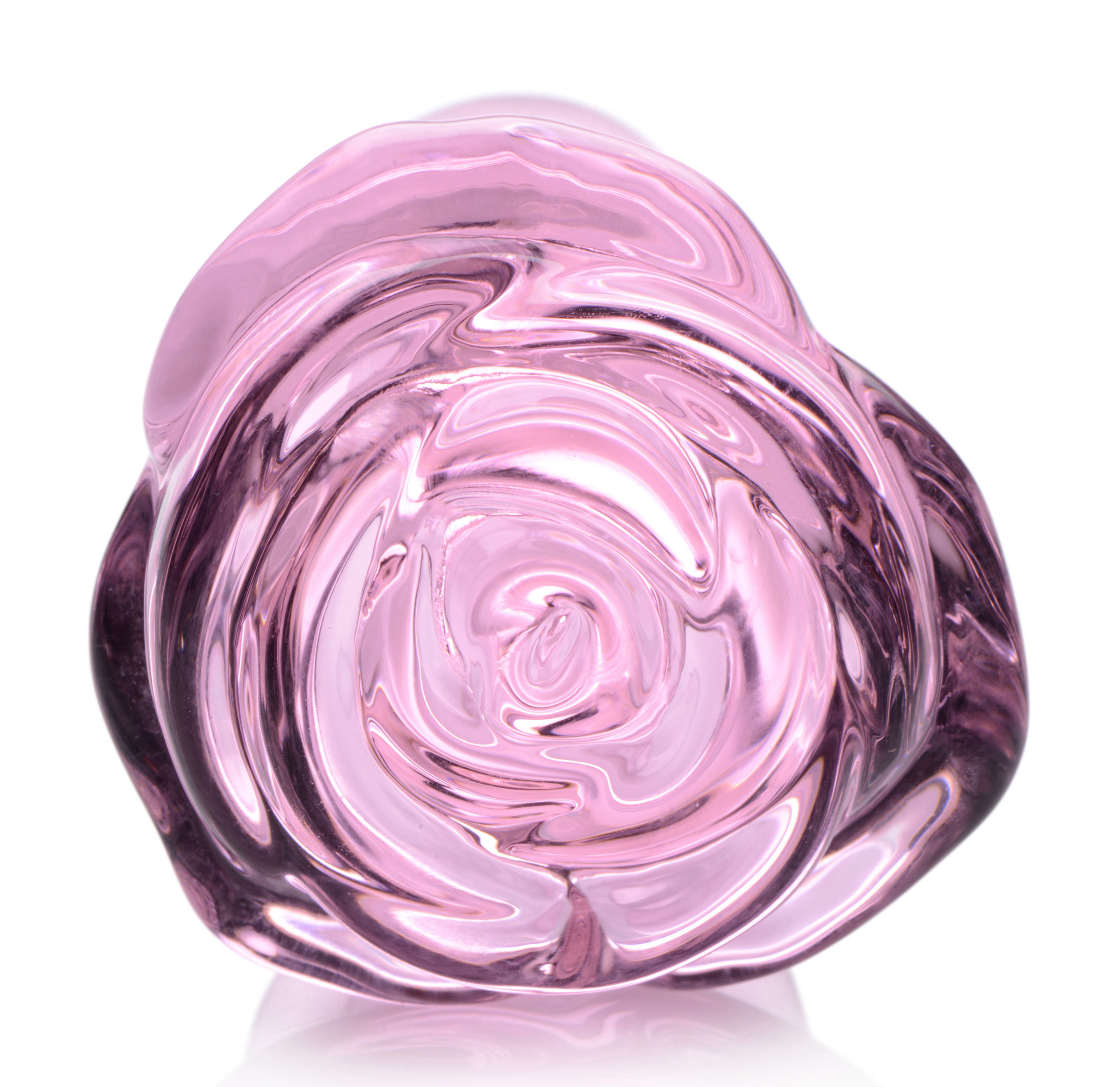 pink rose glass anal plug small 