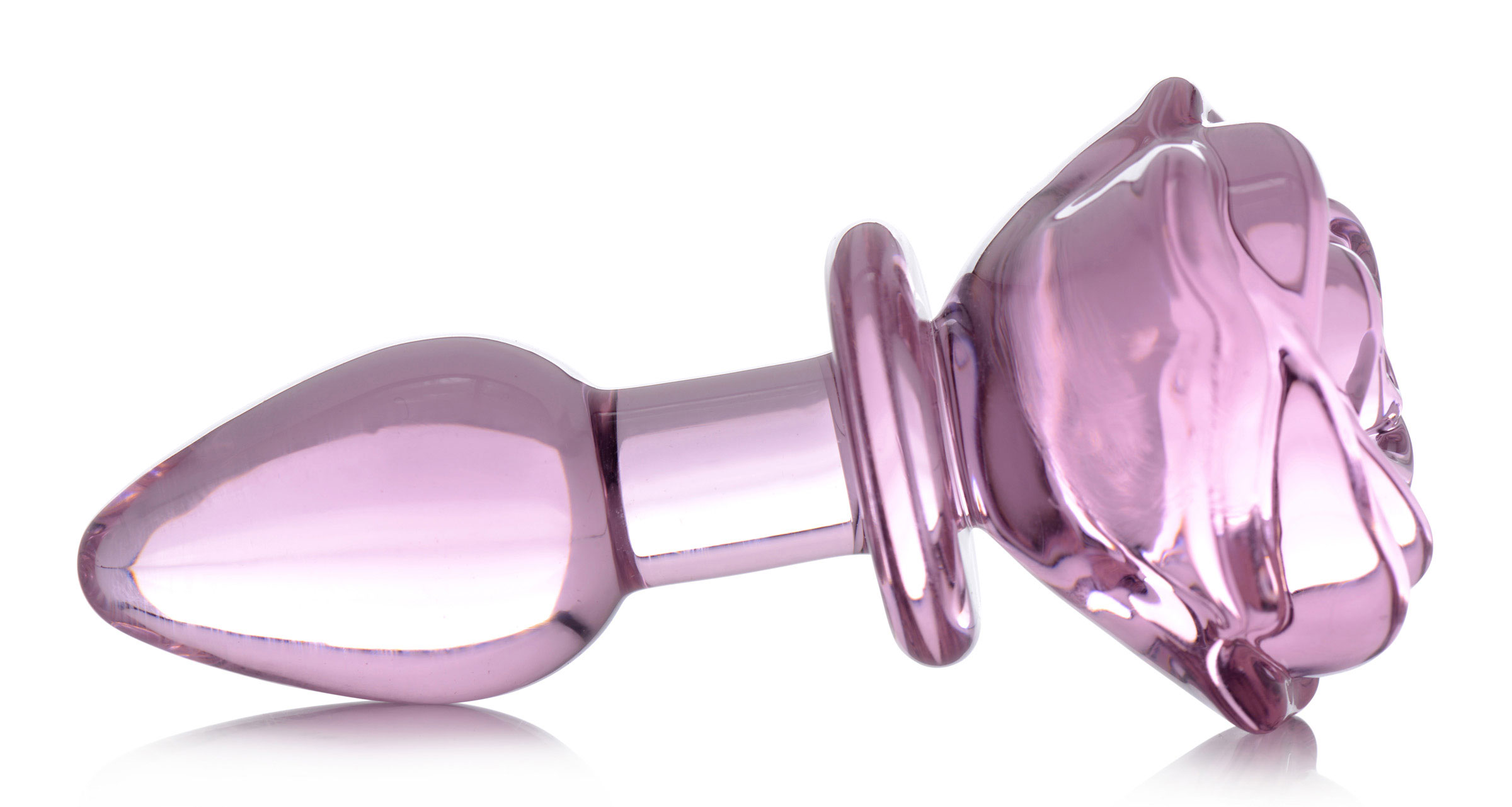 pink rose glass anal plug small 