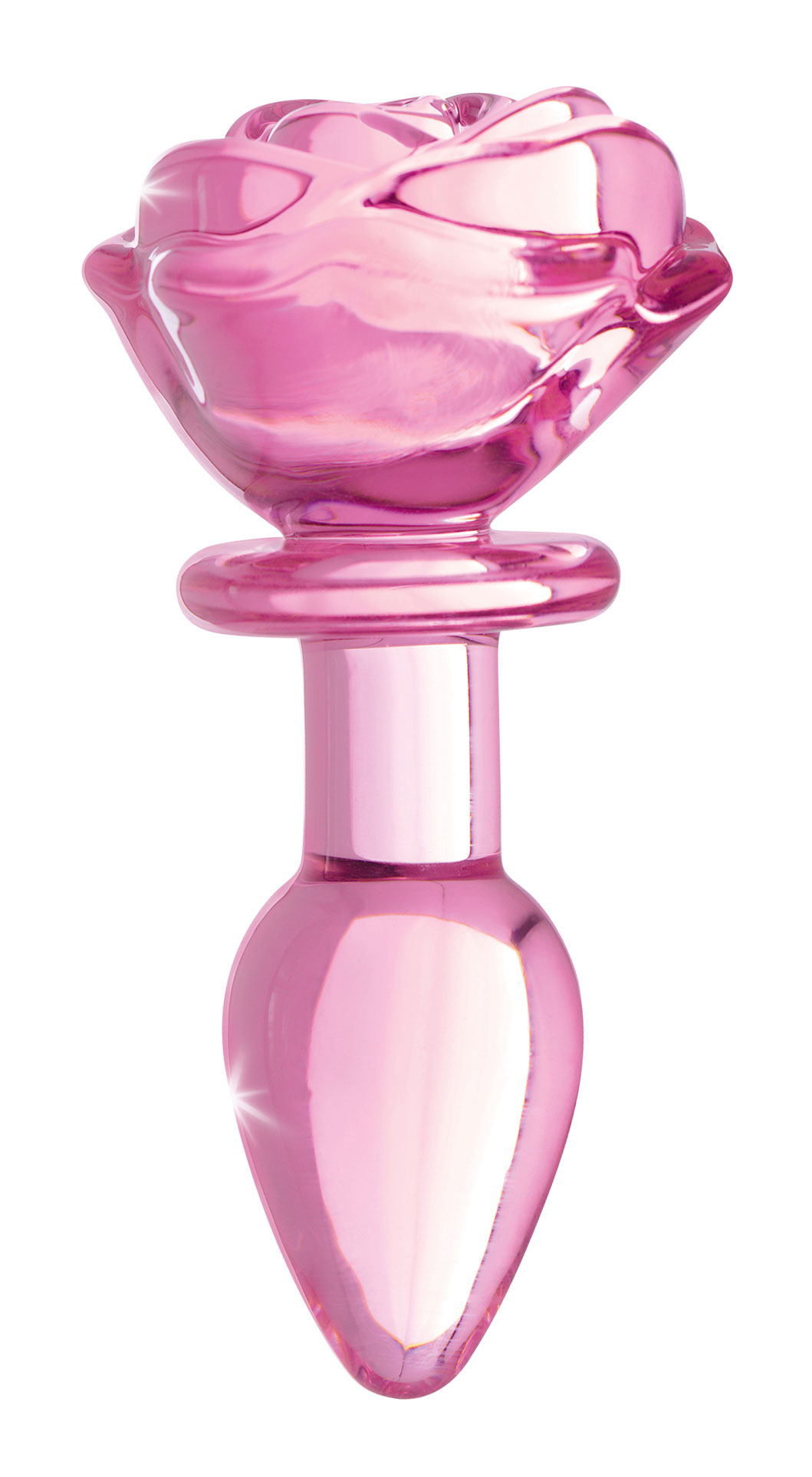 pink rose glass anal plug small 