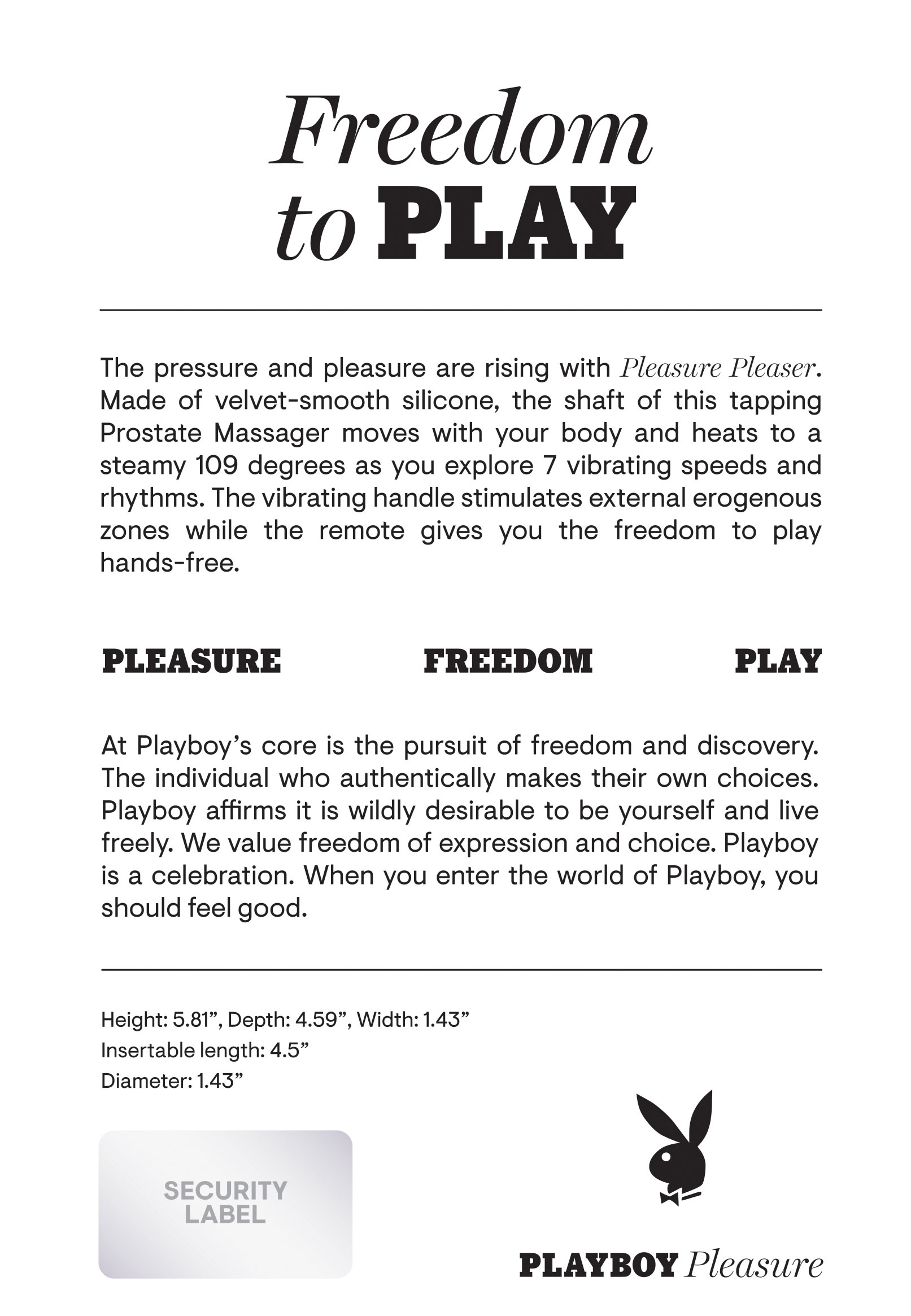 playboy pleasure pleasure pleaser prostate massager deep ocean 