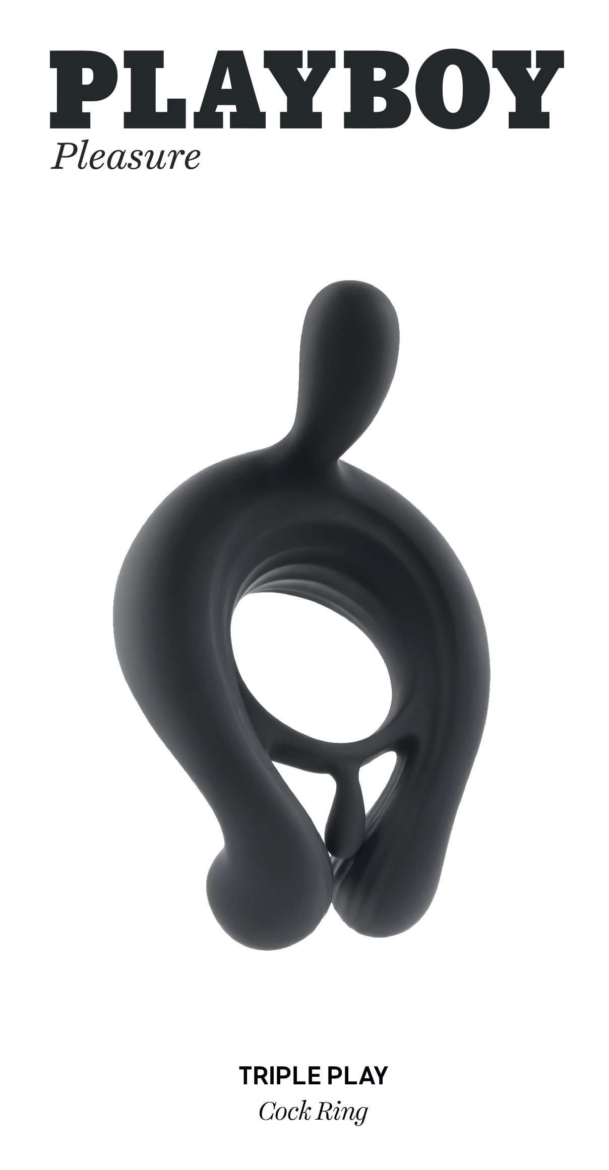 playboy pleasure triple play cock ring black 