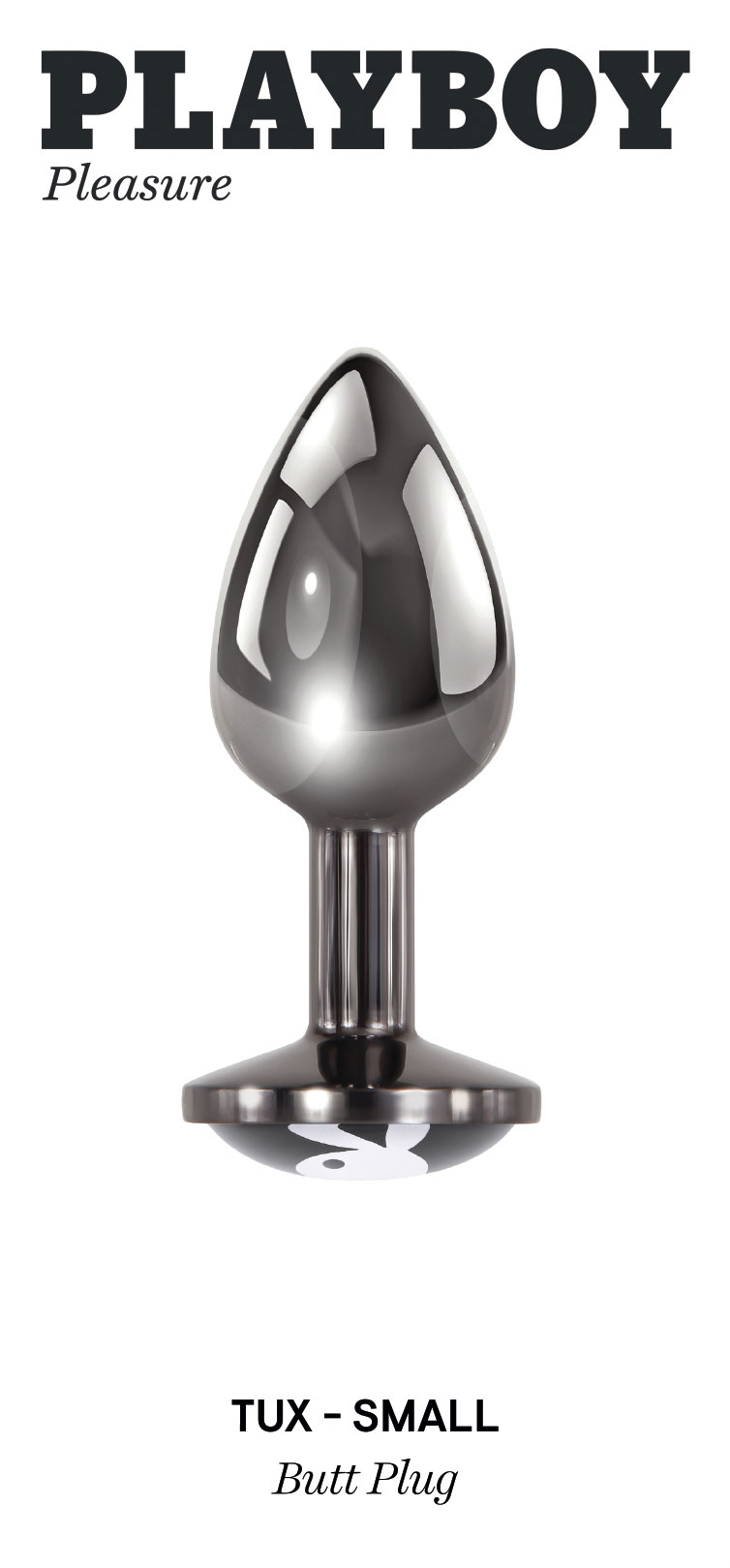 playboy pleasure tux small butt plug hematite 