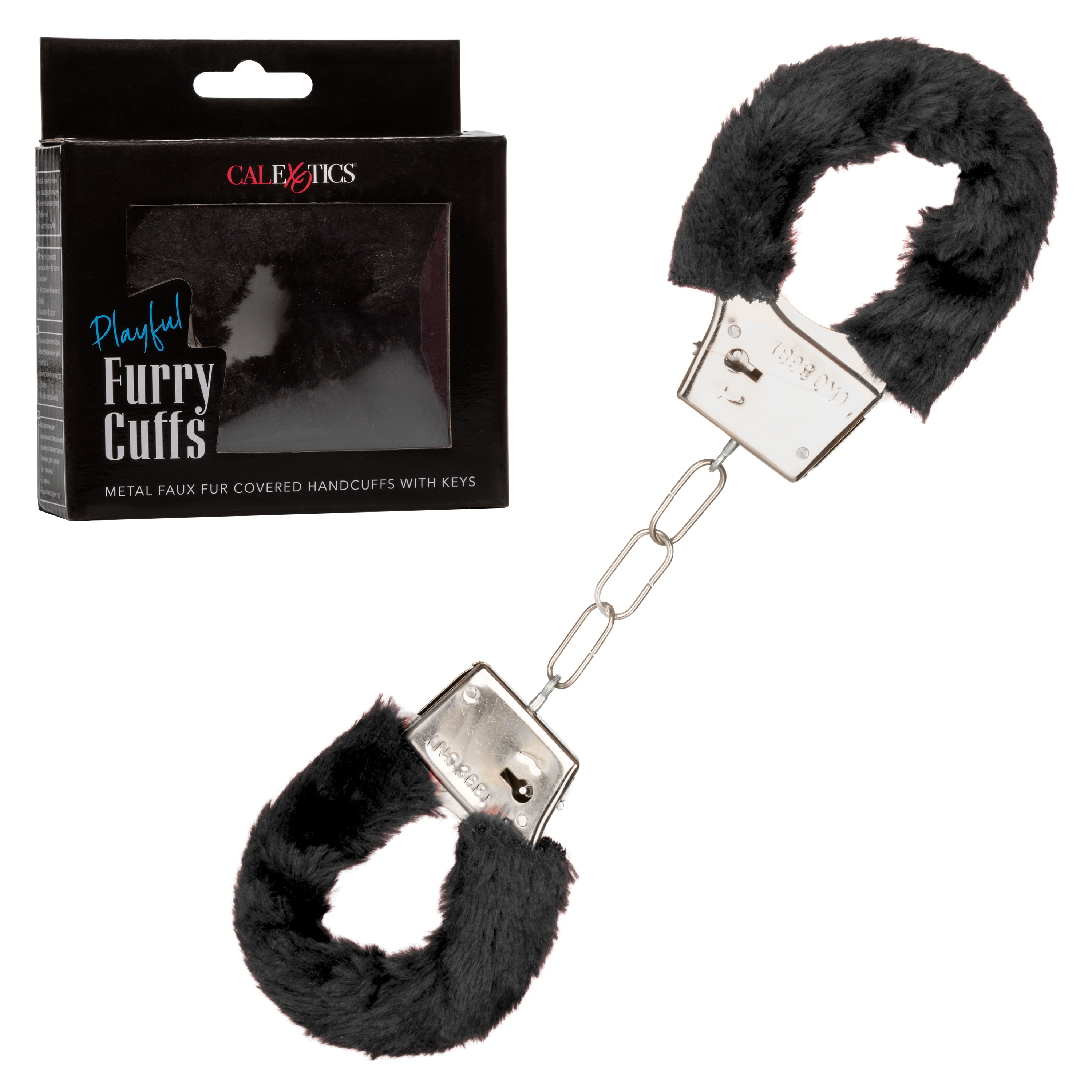 playful furry cuffs black 