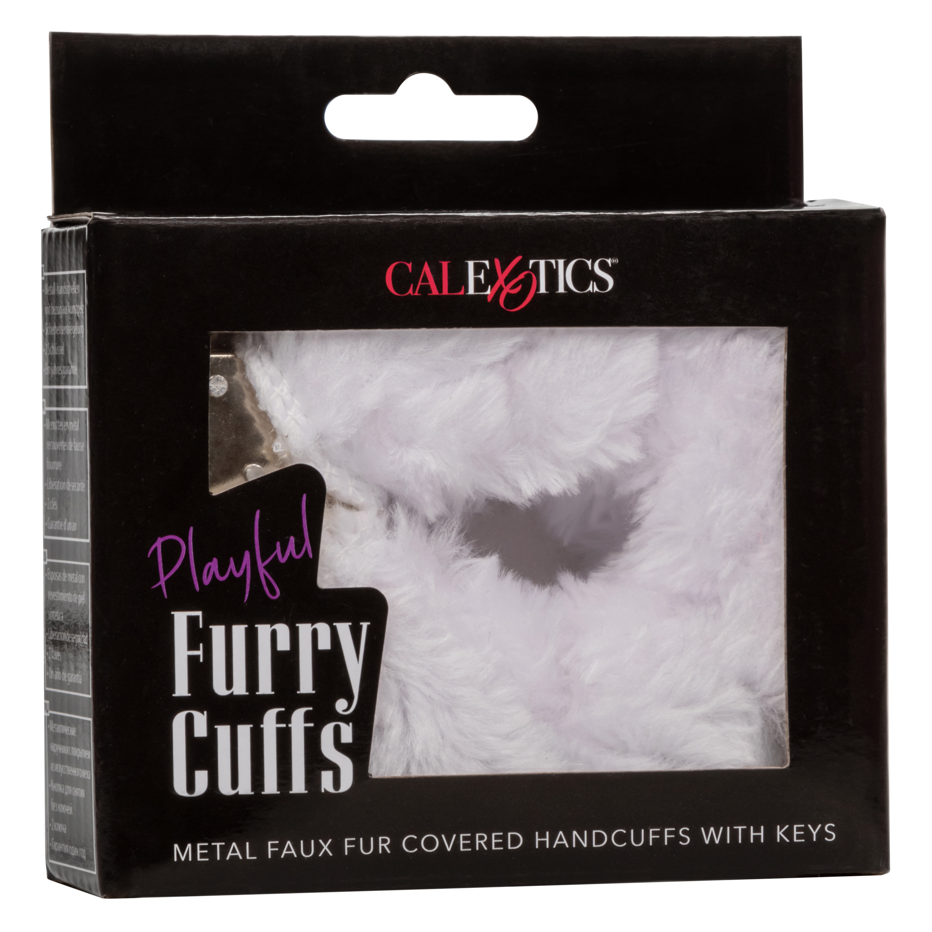 playful furry cuffs white 